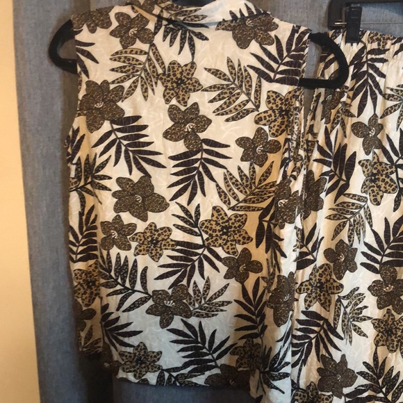 Women’s rayon Y2k bohemian beachy tropical vacation two piece lounge wear set - Picture 11 of 13